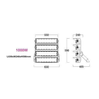 1000W LED Strahler Stadium 170.000 Lumen 5050 SMD LEDs + Meanwell NT