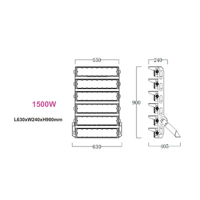 1500W LED Strahler Stadium 255.000 Lumen 5050 SMD LEDs + Meanwell NT