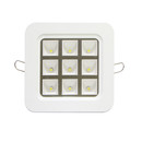 LED Einbauspot Square Wei 9W 127x127mm 120 Bridgelux LEDs