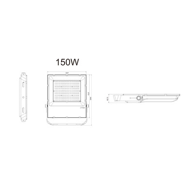 150W LED Auenstrahler 2835 LEDs 5000K 19.500lm Meanwell