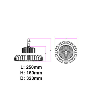 LED Hallenleuchte Compact II 200W 30.000lm CREE LEDs 120 5K